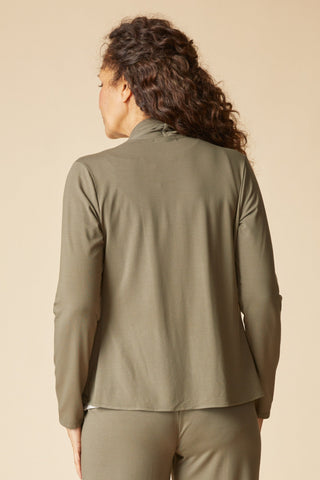 Habitat Travel Knit Waterfall Jacket in Umber, back view