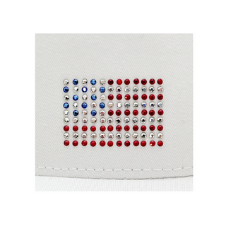 Kourtney Trucker Hat with Crystal USA Flag - dolly mama boutique
