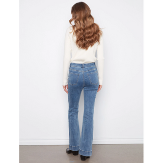 Flare-Leg Stretch Denim Pant