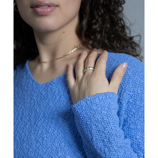 V-Neck Scramble Stitch Sweater