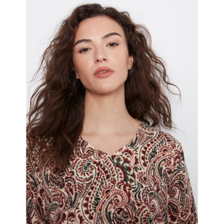 Paisley Print V-Neck Sweater