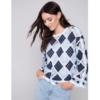 Crochet Boat-Neck Sweater