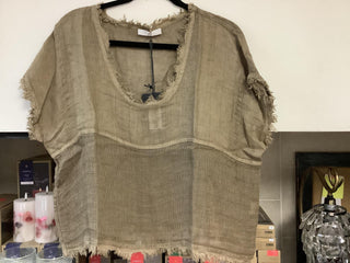 Linen Raw Edge Top