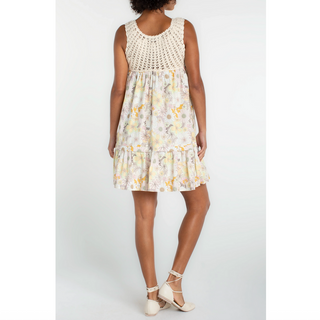 Woven Dress with Lace Yoke - dolly mama boutique
