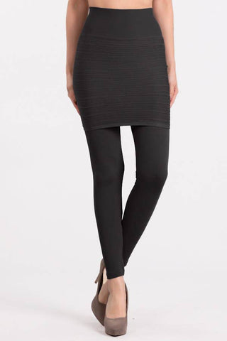 Ribbed Crop Leggings with Skirt - dolly mama boutique