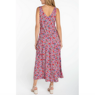 Floral Print Sleeveless Ruffle Dress - dolly mama boutique