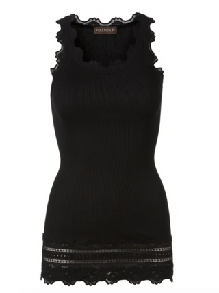 Lace-Edge Silk Tank - dolly mama boutique