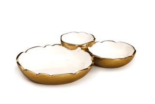 Gold and White Trio Bowl - dolly mama boutique