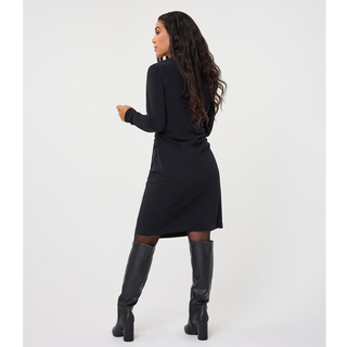 Illusion Wrap Dress with Detail