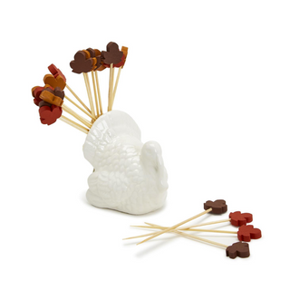 Turkey Pick Holder w/20 Pumpkin Picks
