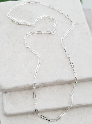 Sterling Paperclip Chain Necklace - view 3