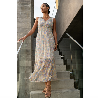 Sleeveless Smocked Dress - dolly mama boutique