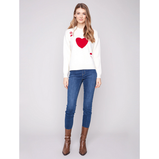 Drop-Shoulder Sweater - Queen of Hearts - dolly mama boutique