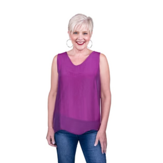 Dina Silk V-Neck Tank