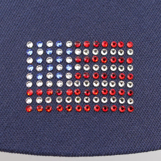 Bridgitte Clip On Visor with Crystal USA Flag - dolly mama boutique