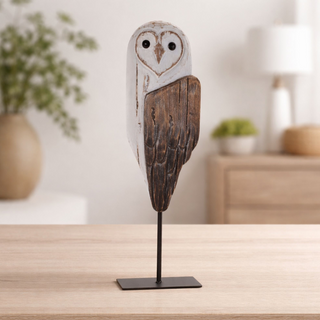 Wood Owl on Stand