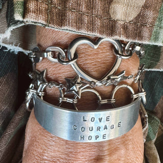 Chunky Open Heart Charm Bracelet - view 3