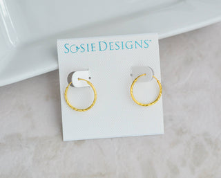 Gold Diamond Cut Endless Hoops - 16mm - view 2