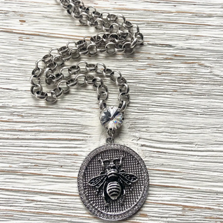Bee Coin Statement Necklace