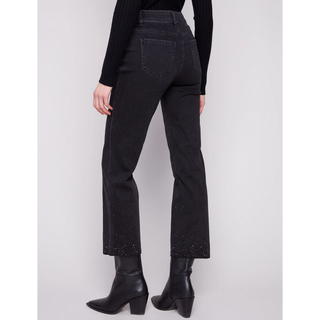 Denim Pants with Rhinestones