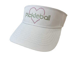 Serena Sport Tech Visor with Crystal "Pickleball" Heart