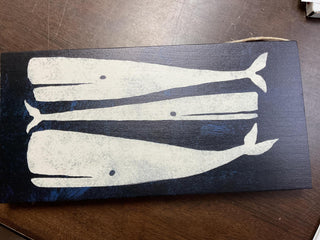 Three Whales Twine Sign 11” x 5.5”