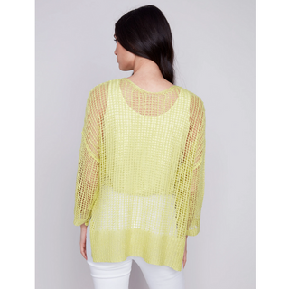 V-Neck Fishnet Crochet Top - dolly mama boutique