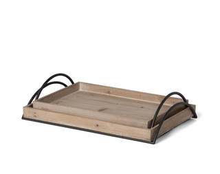 Wood Trays with Iron Handles