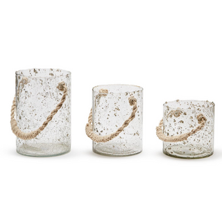 Hurricane Vase with Rope Handle - dolly mama boutique