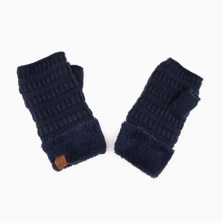 Cable-Knit Fingerless Gloves