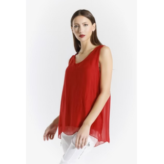 Dina Silk V-Neck Tank