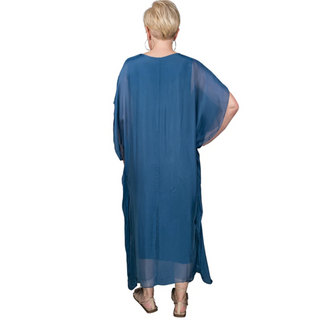 Helen Silk Long Kaftan Dress - dolly mama boutique
