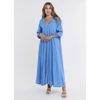 Jo 3/4-Sleeve Linen Dress dolly mama boutique Jo 3/4-Sleeve Linen Dress dolly mama boutique