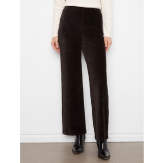 Ribbed Velour Wide-Leg Pant