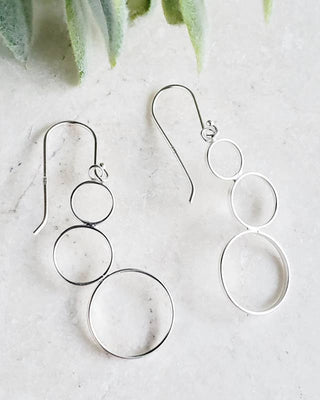 Silver Bubble Cluster Earrings - view 2