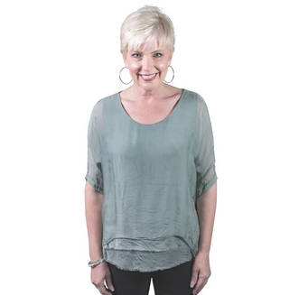 Adriana Raw-Edge Top - dolly mama boutique