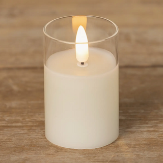 3” 3D Flame Glass Candle - dolly mama boutique