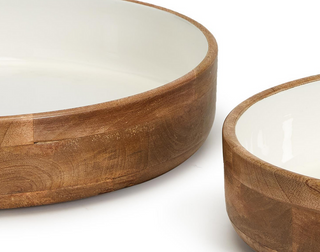 Wood Round Bowl 54287 - dolly mama boutique