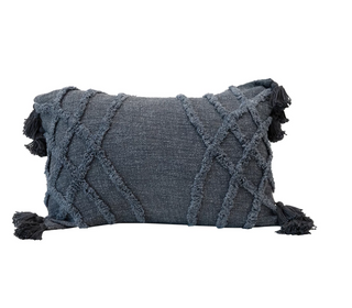 Slub Blue Patterned Pillow DF4563 - dolly mama boutique