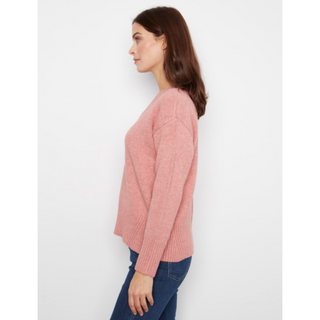 Drop-Shoulder V-Neck Sweater
