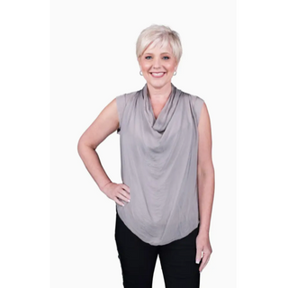 Sarita Drape-Neck Top - dolly mama boutique