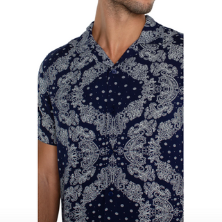 Men’s Button-Up Camp Shirt - Paisley - dolly mama boutique