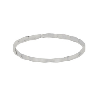 thin silver ring with hammered texture