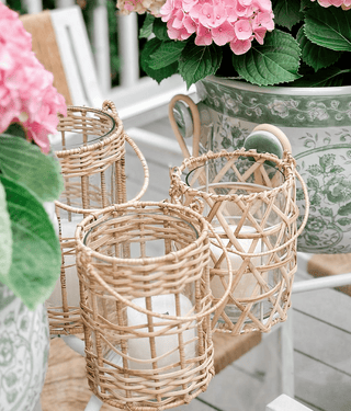 Cane-Weave Lantern - dolly mama boutique