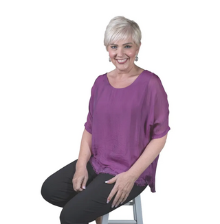 Adriana Raw-Edge Top - dolly mama boutique
