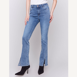 Front-Slit Bootcut Jean - dolly mama boutique