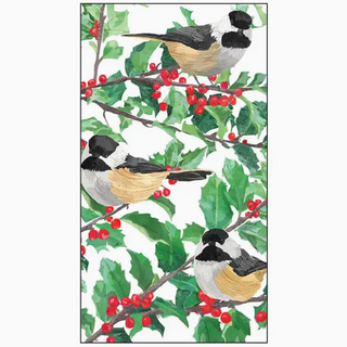Yuletide Chickadees Guest Towels - dolly mama boutique