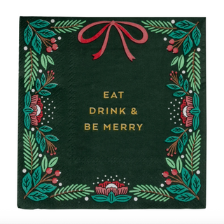 “Eat Drink & Be Merry” Cocktail Napkins - dolly mama boutique