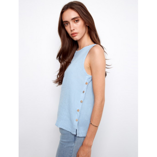 Linen Sleeveless Blouse - dolly mama boutique