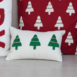 Lumbar Pillow with Christmas Trees - dolly mama boutique